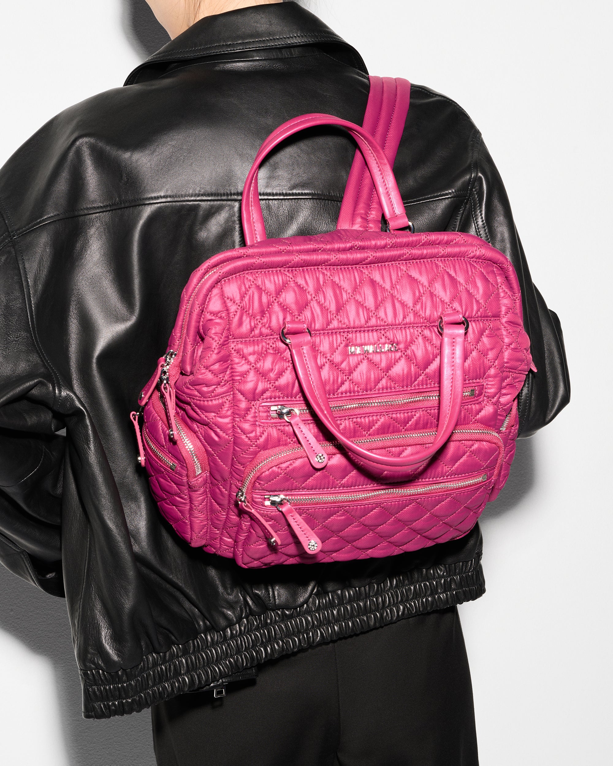 Raspberry Crosby Frame Backpack II - MZ Wallace